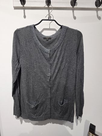 Strickjacke 1.2.3 Paris grau Glitzerakzente Grösse M