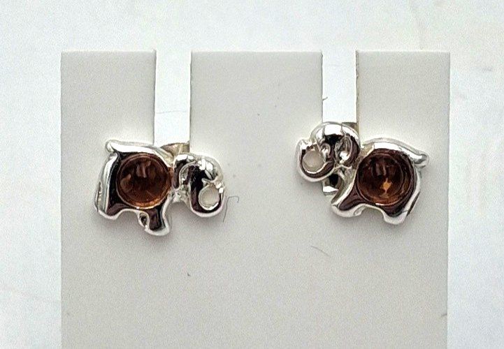 Orecchini pendenti & Orecchini a lobo: Elefanten Ohrstecker  925 Sterling Silber  dunklem Bernstein – Nuovo e nell'imballaggio originale da Heiligkreuzsteinach venduto da schmucktime 6