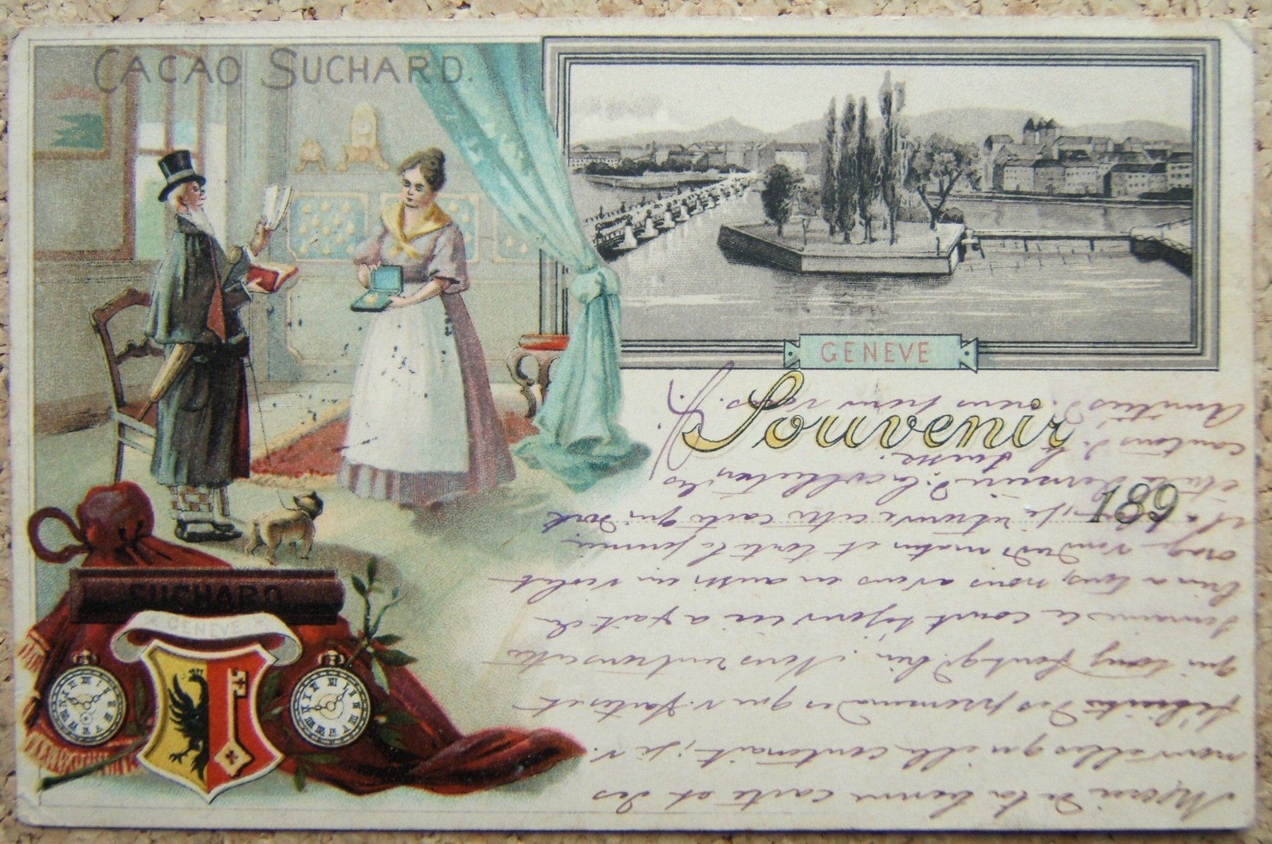 Cartes postales: LITHO GENEVE MIT WERBUNG CHOCOLAT SUCHARD 1904 – D'occasion à Brunnen par Nonne04