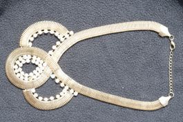 Collier chaîne dorée avec strass - Bijou fantaisie étincelan