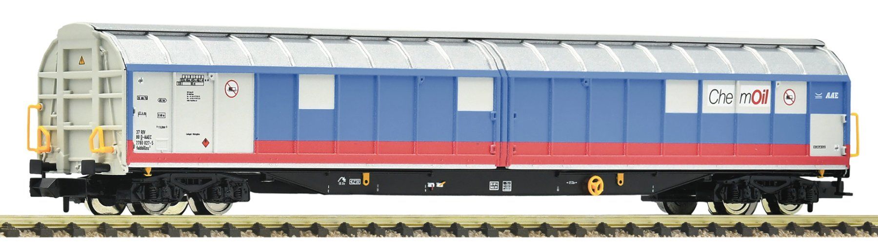 Fleischmann Modellini di ferrovie: Fleischmann 6660114 AAE Großraum-Schiebewandwagen Chemoil – Nuovo e nell'imballaggio originale da Derendingen venduto da Benfis