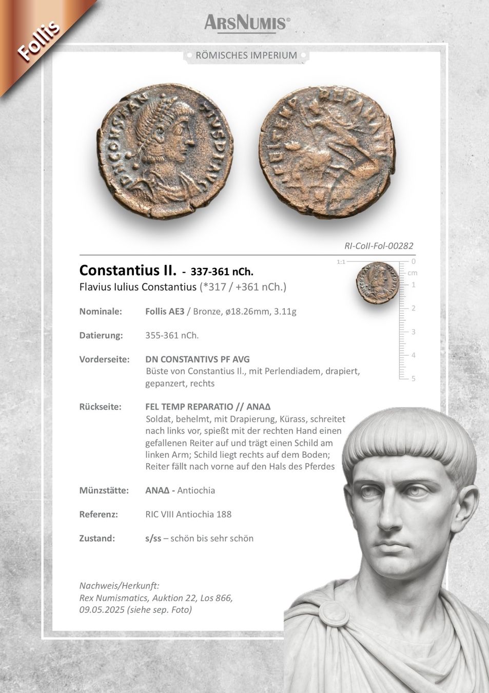 Tutti le monete: Römische Münze - Constantius II – Usato da Oberwil b. Zug venduto da ArsNumis 4