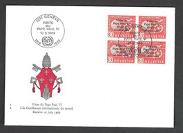 CH FDC Viereblock 1969