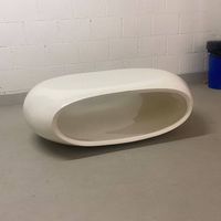 Vintage ovaler Design-Tisch, Hochglanz, (Couchtisch)
