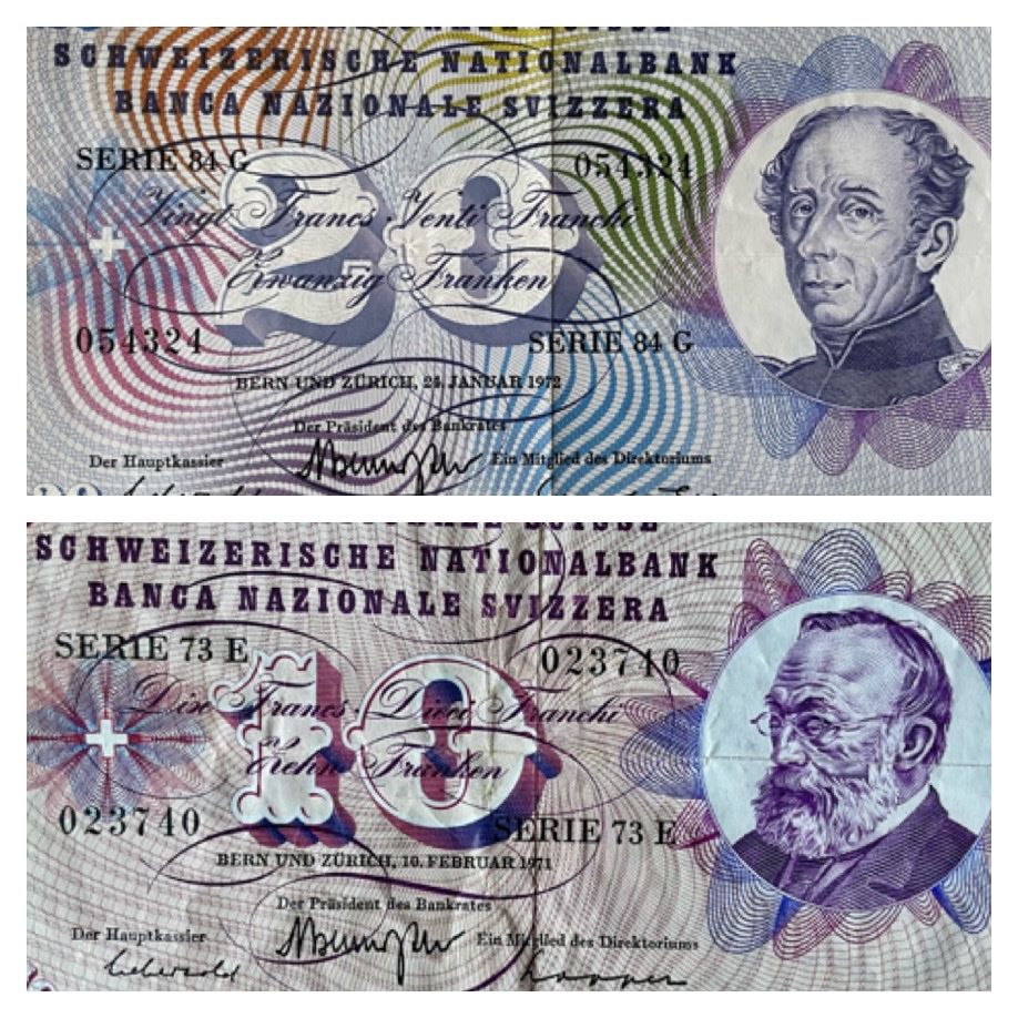 Banconote: Schweizer Banknoten fünfte Serie – Usato da Winterthur venduto da Susiundreini