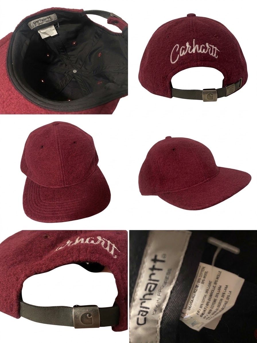 Carhartt Sonstige Kleidung & Accessoires: Carhartt WIP Wool Script Logo Cap / Leather Strapback / Burg – Gebraucht aus Buchs AG von Zila45