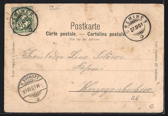 Cartoline postali: Crémines, Hotel de la Croix blanche, Or – Usato da Berlin venduto da bartko-reher 1