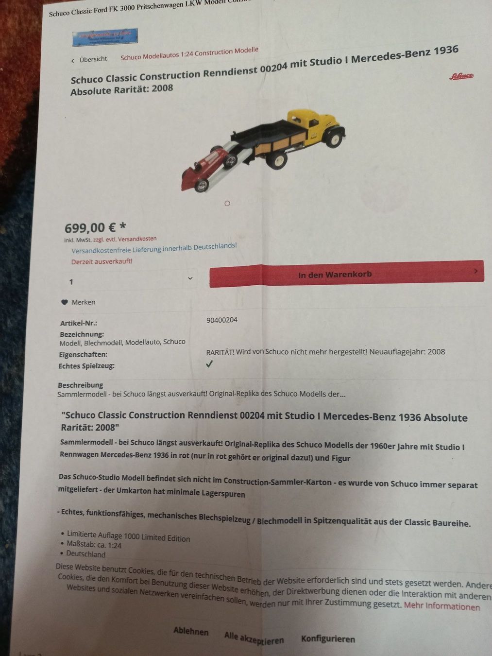 Schuco Modellini d'auto: Schuco Renndienst lim.1000Stck. Replik – Nuovo e nell'imballaggio originale da Ammerswil AG venduto da savinir 6