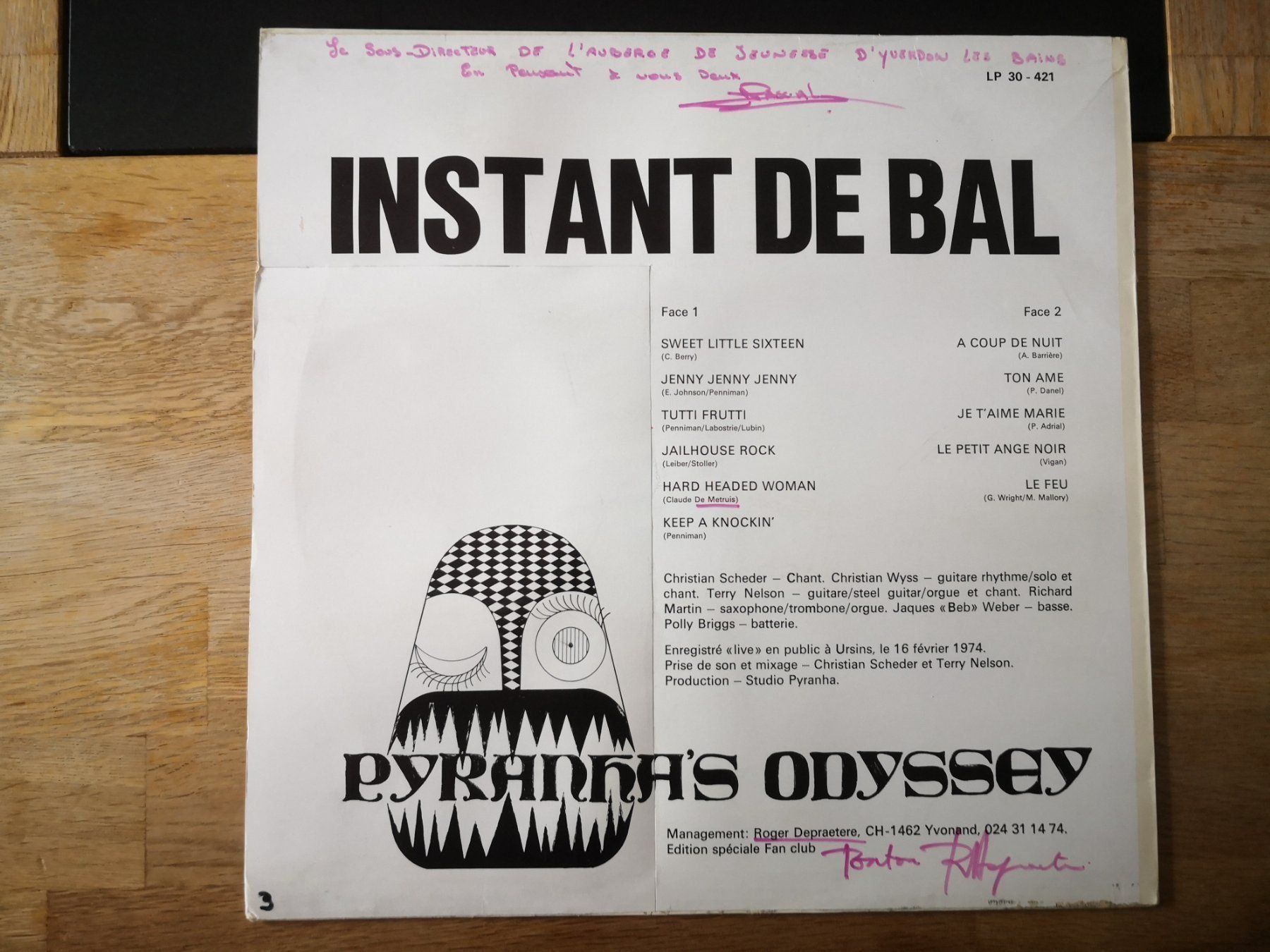 Dischi in vinile: LP PYRANHA – Instant de Bal – Usato da Bettlach venduto da galileo-records 1
