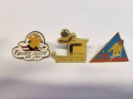 3 pin's equipe suisse de ski 1992/1993 vintage