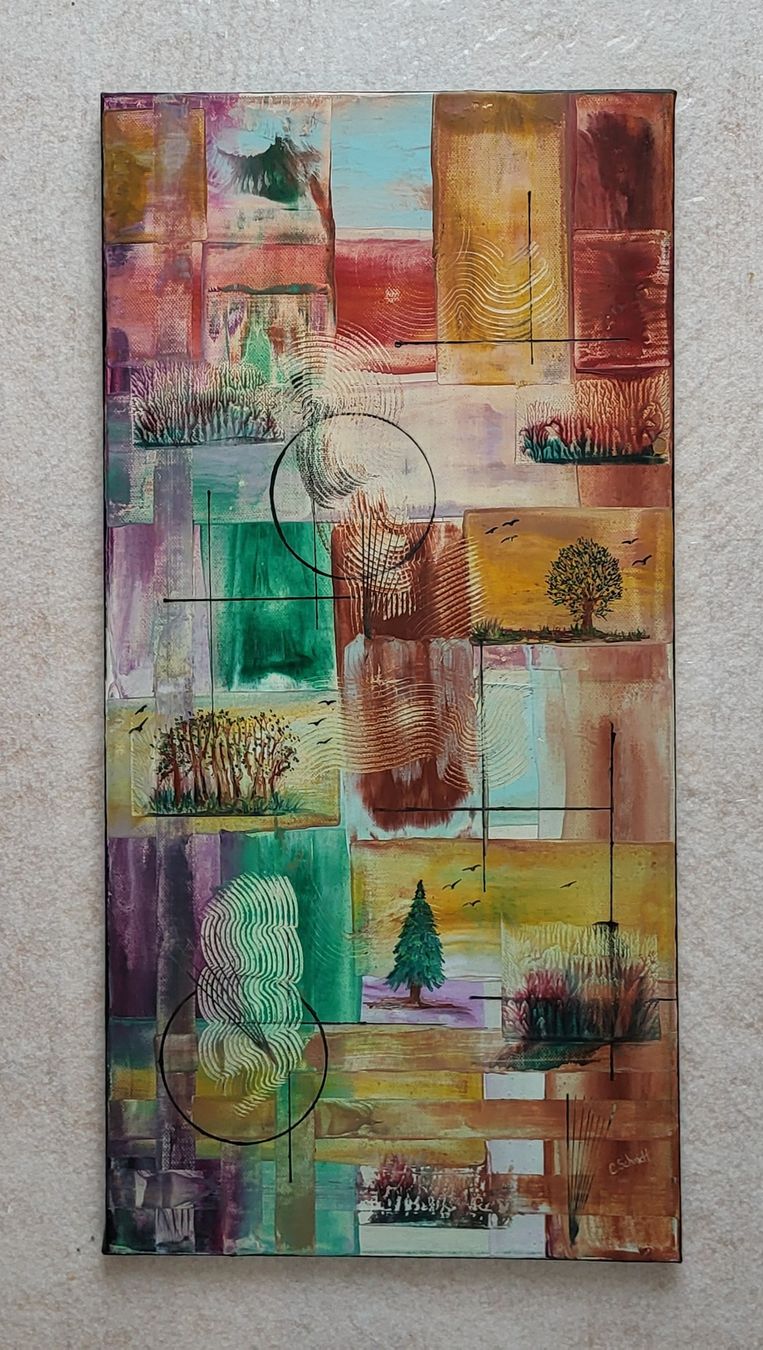 Poster & Bilder: Encaustic Bild auf Leinwand 30 x 60 cm – Neu (gemäss Beschreibung) aus Meggen von car_rxl6
