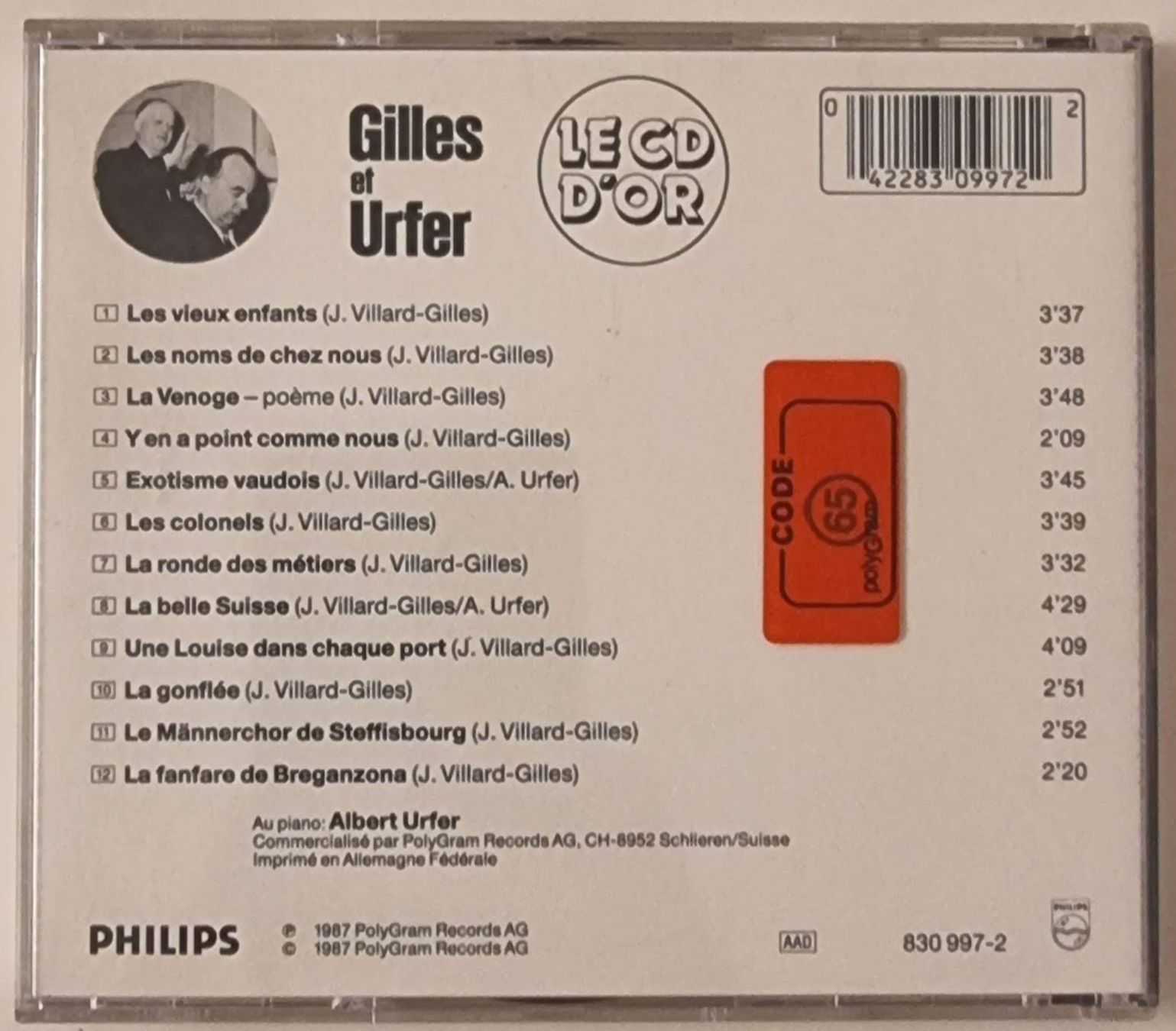 CDs: Gilles et Urfer - Le CD d'or, Collection Suisse Romande – Gebraucht aus La Tour-de-Peilz von Resize 1
