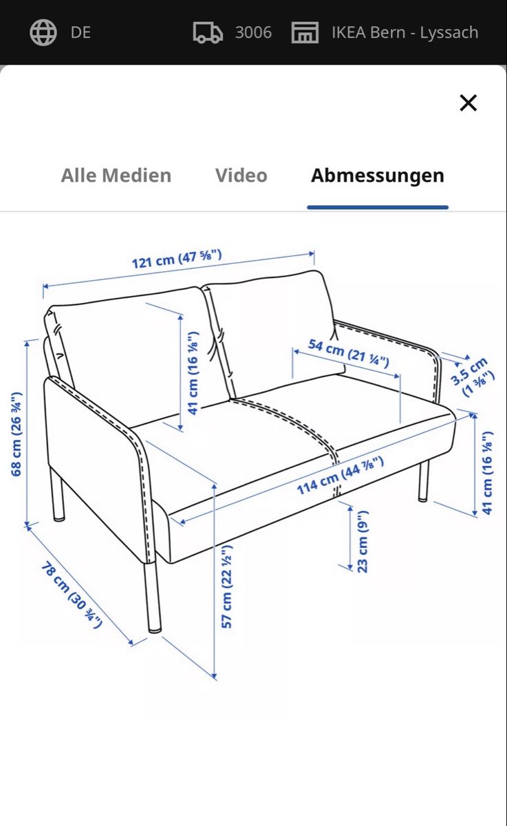 Ikea Sofas: 2er Sofa IKEA GLOSTAD – D'occasion à Bern par rokiwankenobi 3