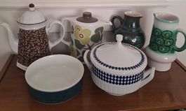 DDR Ostalgie Geschirr, Kanne, Krug, Vase, Schüssel etc.