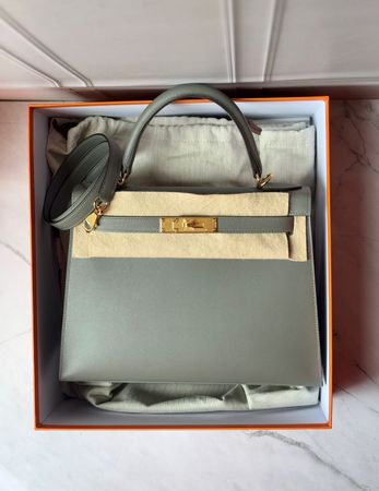BrandNew Kelly28 Gris Meyer Epsom Sellier Ghw W OriRec2024