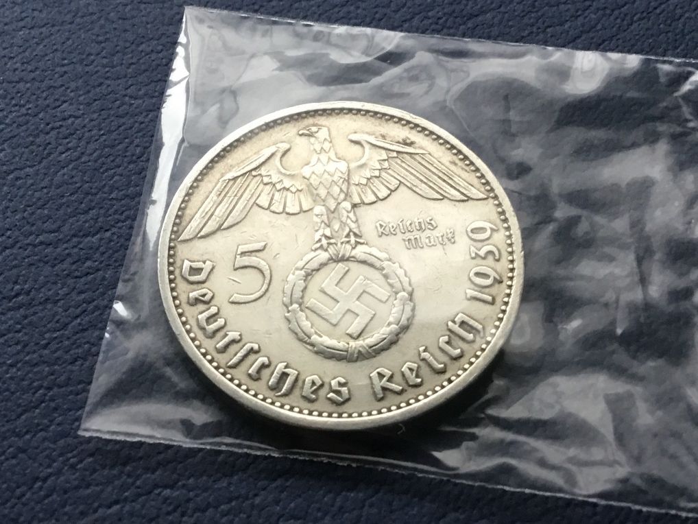 Tutti le monete: 5 Reichsmark 1939 E.     Sehr selten VZ +++ – Usato da St. Margrethen SG venduto da alfapeugeot10 1