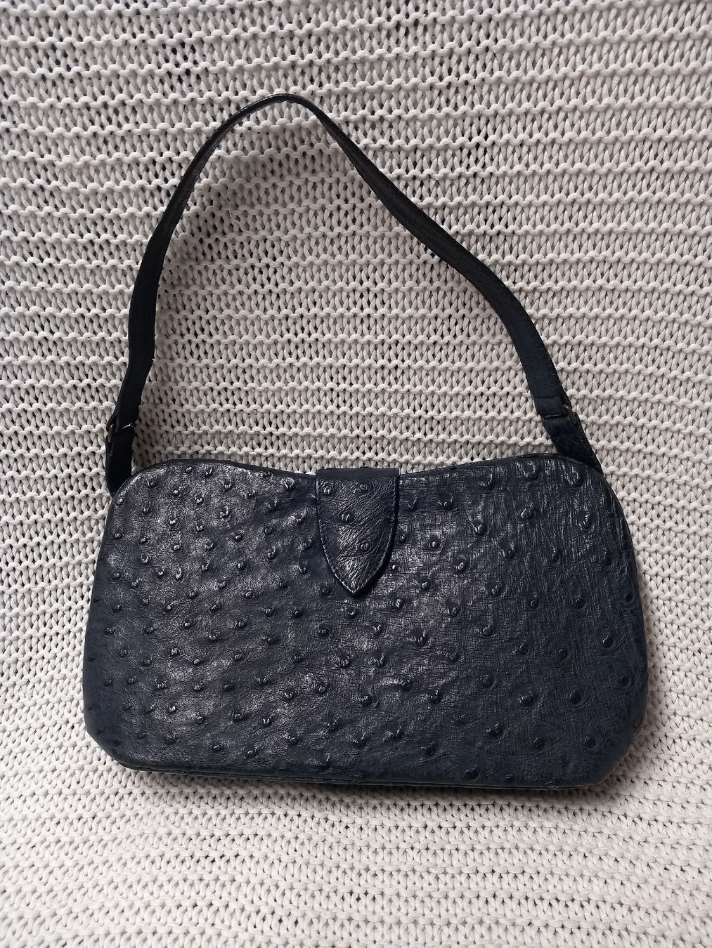 Taschen: Straussenleder Handtasche Vintage blau – Gebraucht aus Gwatt (Thun) von umwelt-brocki