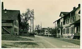 Gettnau, LU  Dorfstrasse, Strommasten 1941 gut erhalten