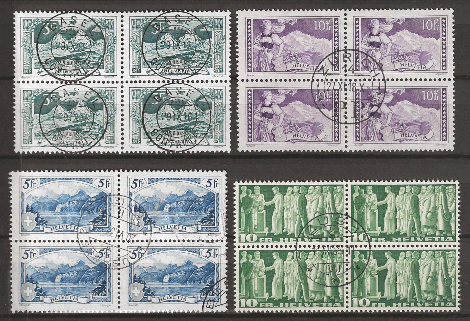 Tutti i francobolli: 4 Viererrblock Ausgaben - hohe Werte – Usato da Gümligen venduto da Geniusbuy
