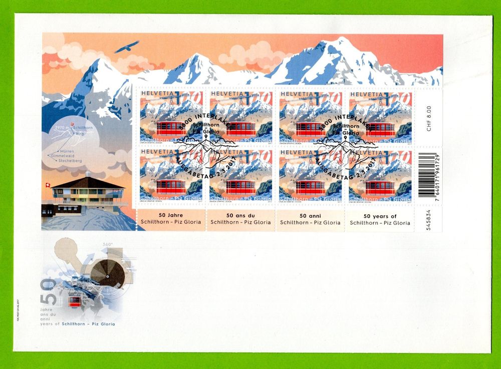 2017 - 2 FDC Schilthorn/Piz Gloria Kleinbögen SBK 60.-- | Kaufen auf ...