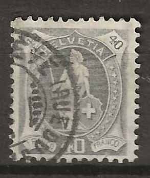 Tutti i francobolli: CH076f - Helvetia debout 76f obl. – Usato da Trélex venduto da Phil_Albert