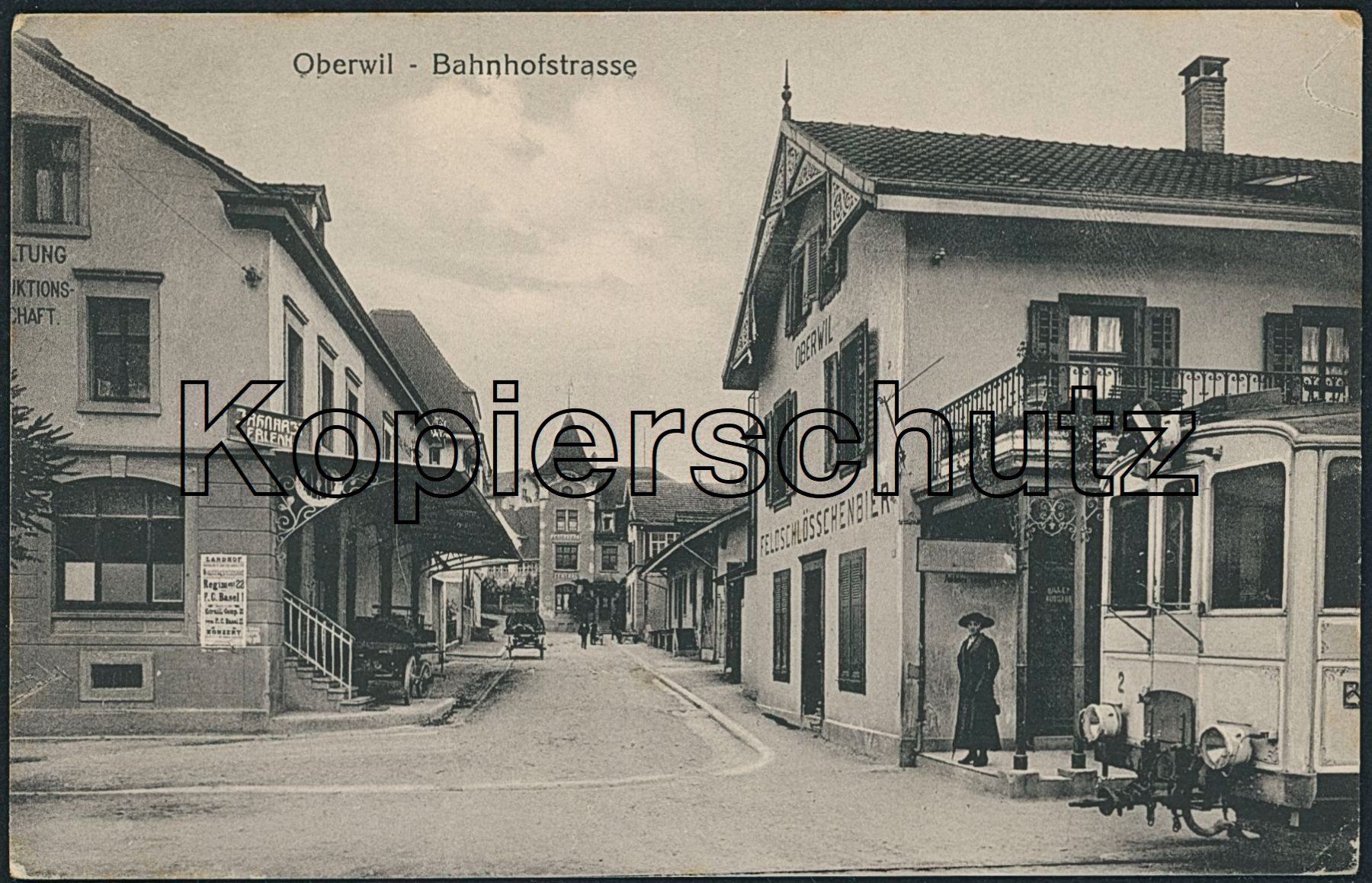 Ansichtskarten: BL Oberwil - Bahnhof - Bahn BTB - Militärstempel – Gebraucht aus Schindellegi von leecollect