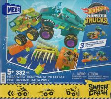 MEGA HOT WEELS HKF89 MONSTER TRUCKS MEGA WREX BONEYARD STUNT