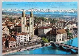Zürich, Blick auf Limmatquai mit Grossmünster