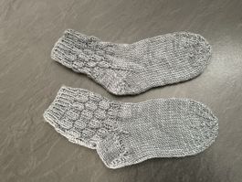 Handgestrickte Kindersocken Fusslänge 18 cm Gr.32/33