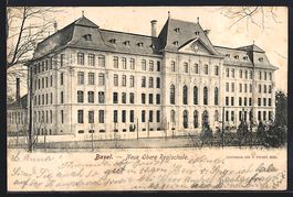 AK Basel, Neue Obere Realschule, 1907