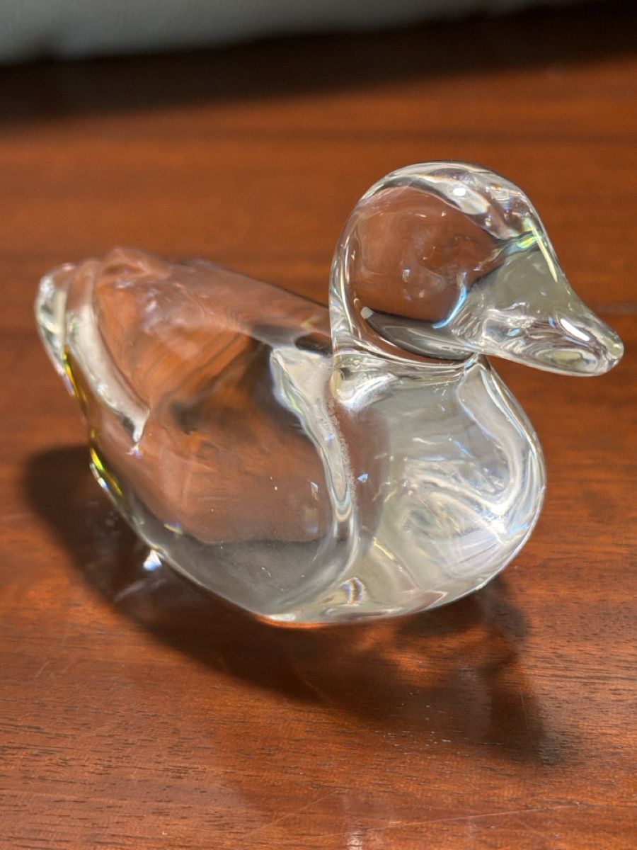 Statuette: Canard en cristal Val St—Lambert – Usato da Neuchâtel venduto da Mel1966 1