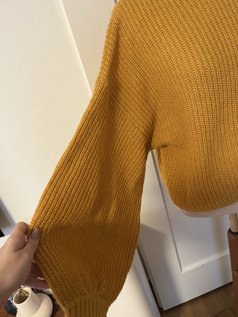 Maglioni & Felpe: Warmer Strick-Pullover in Senfgelb mit Ballonärmeln, 36 – Usato da Zürich venduto da Mrstm4 2