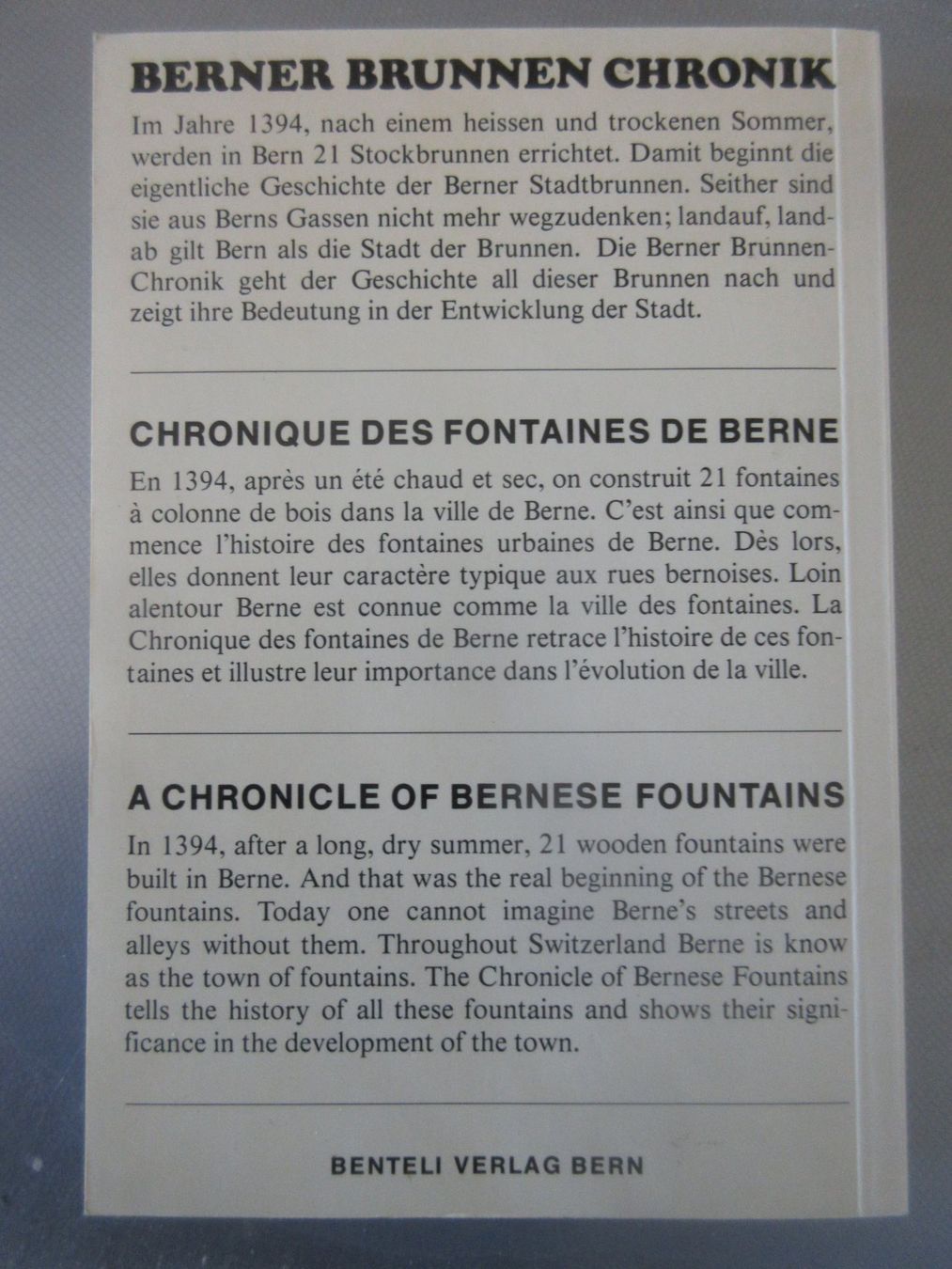 Libri: Berner Brunnen Chronik – Usato da Madiswil venduto da Mamaro 4