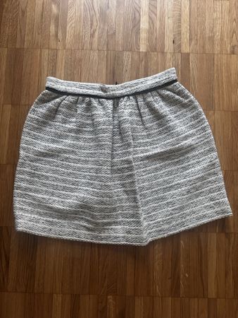 Damen Rock Tweedoptik-grau weiss