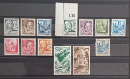 Franz. Zone Württemberg 1947/48 Personlichkeiten 13 Marken