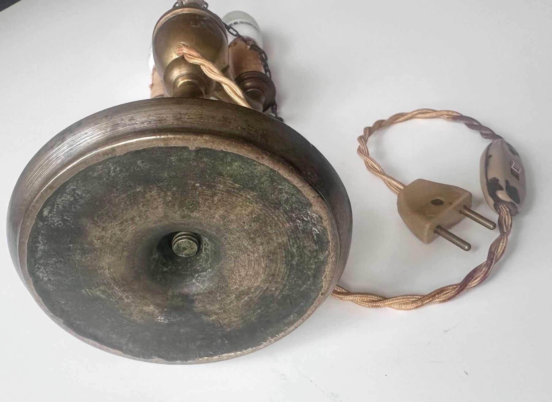 Lampade: Florentiner Lampe mit zwei Leuchten, Messing – Usato da Rickenbach b. Wil venduto da sunneschii_ 3