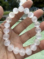 10mm Selenit Armband – Echtes Kristall Perlenarmband