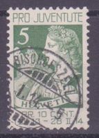 Pro Juventute SBK-Nr. 1 (Helvetia 1913) gestempelt