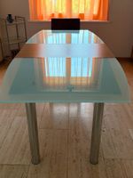 Esstisch aus Glas/Holz, ausziehbar zu verkaufen