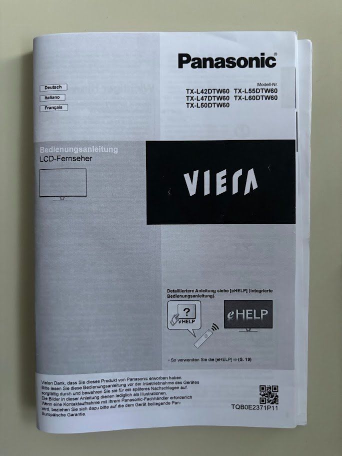 Panasonic Appareils TV: Panasonic TX-L47DTW60 – D'occasion à Luzern par teta2000 1