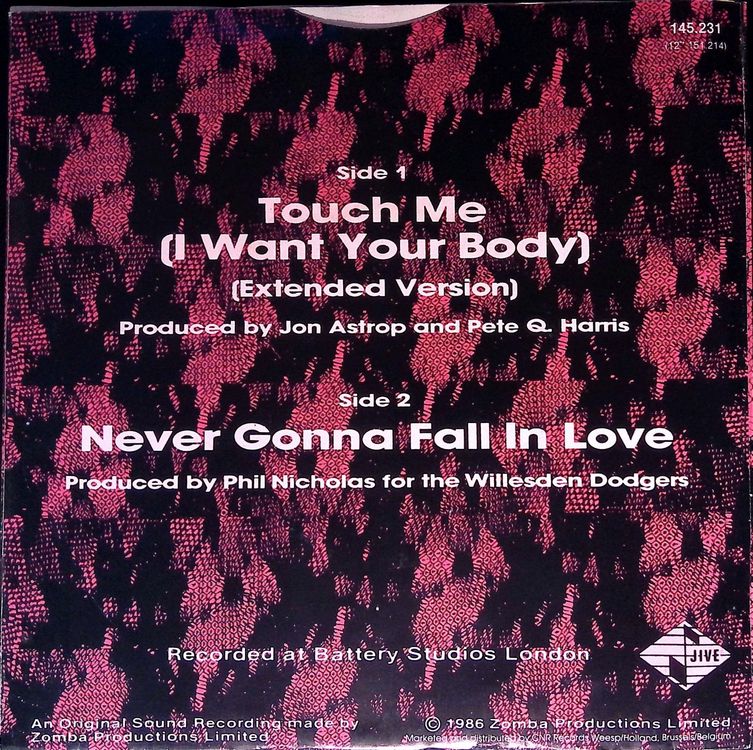 Samantha Fox – Touch Me (I Want Your Body) Single 7 (Gebraucht) in ...