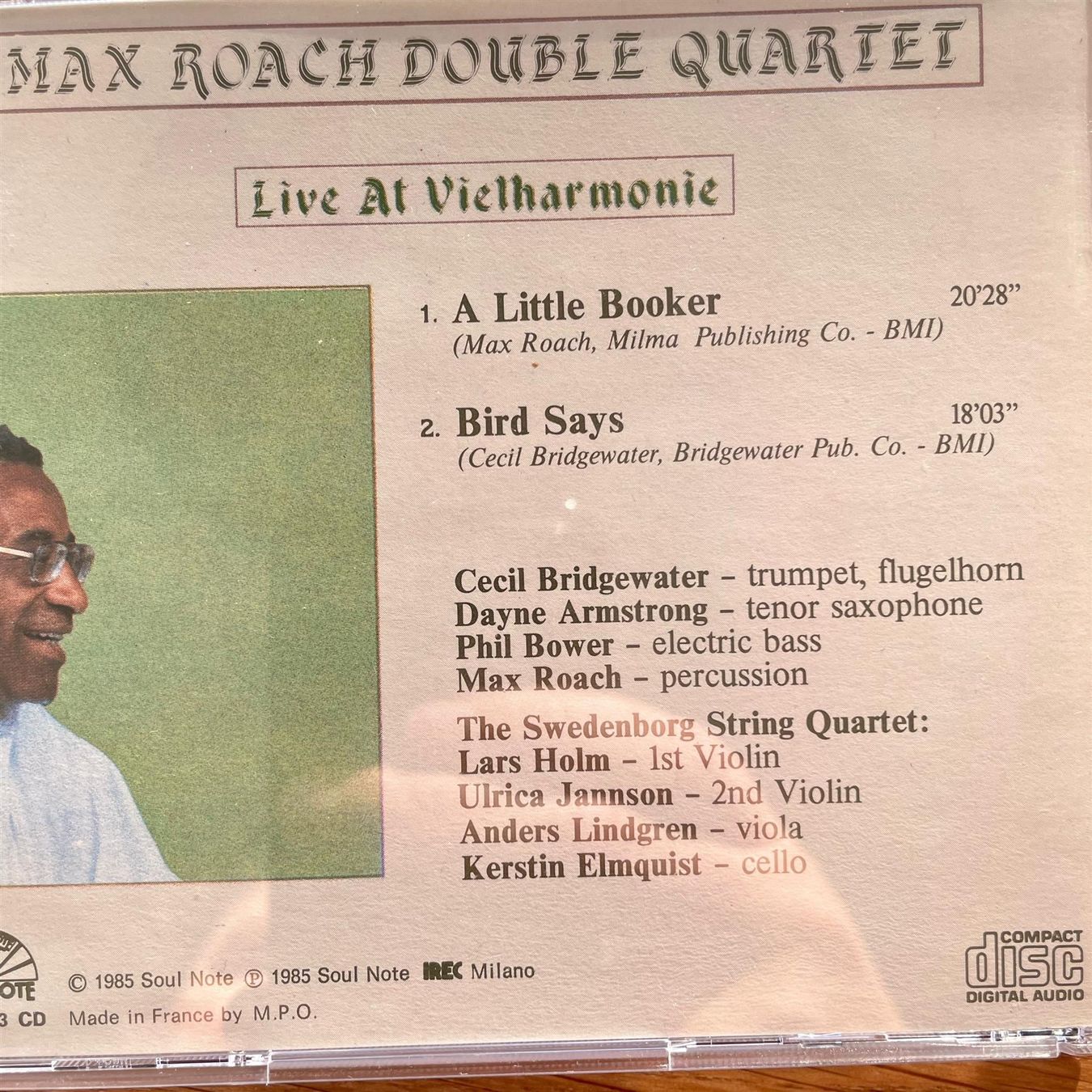 CD: Max Roach live at Vielharmonie (CD Soul Note) 1985 – Usato da Zug venduto da Mirare9 2