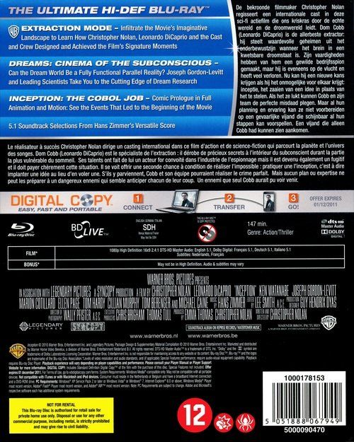 Tutti i DVDs: INCEPTION – Nuovo (secondo la descrizione) da Bursins venduto da Adabel 1