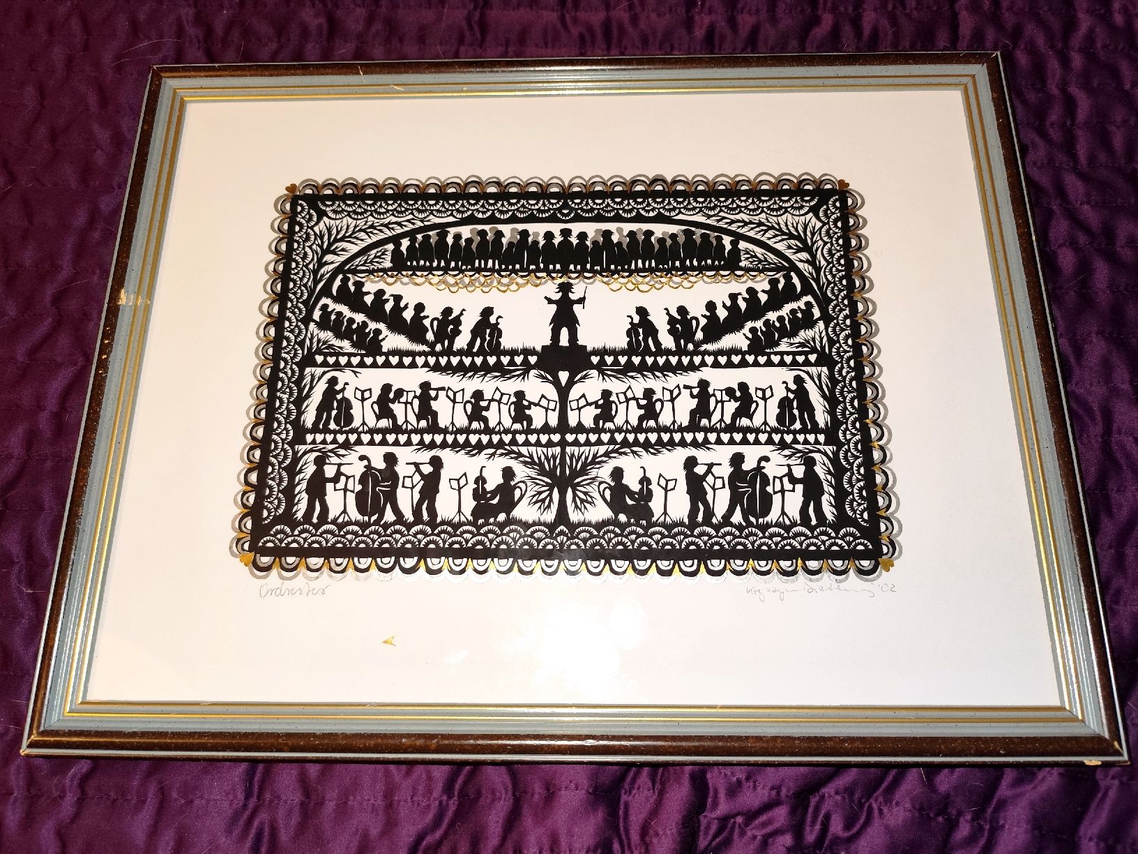 Dipinti: Diethelm Krystyna, Orchester, 2002 Scherenschnitt – Usato da Derendingen venduto da ral_xcc8