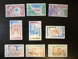 UNESCO 1980-1981-1984 oblitérés avec gomme