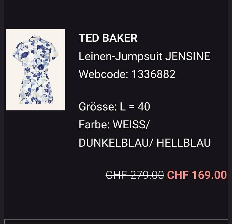 Ted Baker Tute: Jumpsuit Ted Baker, 100% Leinen, Neuzustand – Nuovo (secondo la descrizione) da Basel venduto da Mel_ly94 4