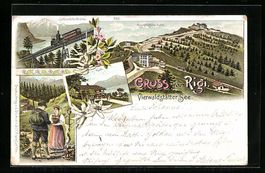 Litho Rigi, Schnurtobelbrücke, Rütli, 