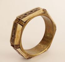 Vintage Armreif Knochen & Messing –70er Boho –Armband – 6 cm