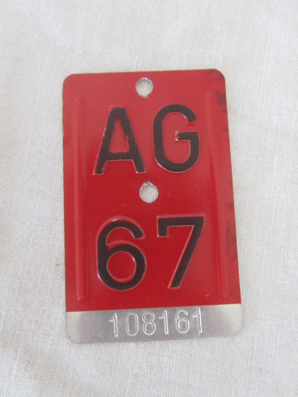 Insegne: AG 67  Velo-Nummer – Usato da Seengen venduto da mikelele
