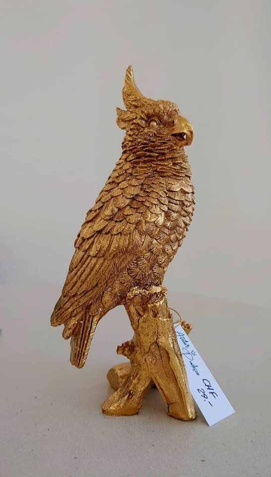 Statuette: Kakadu Gold – Nuovo e nell'imballaggio originale da Schaffhausen venduto da AtelierPudesco